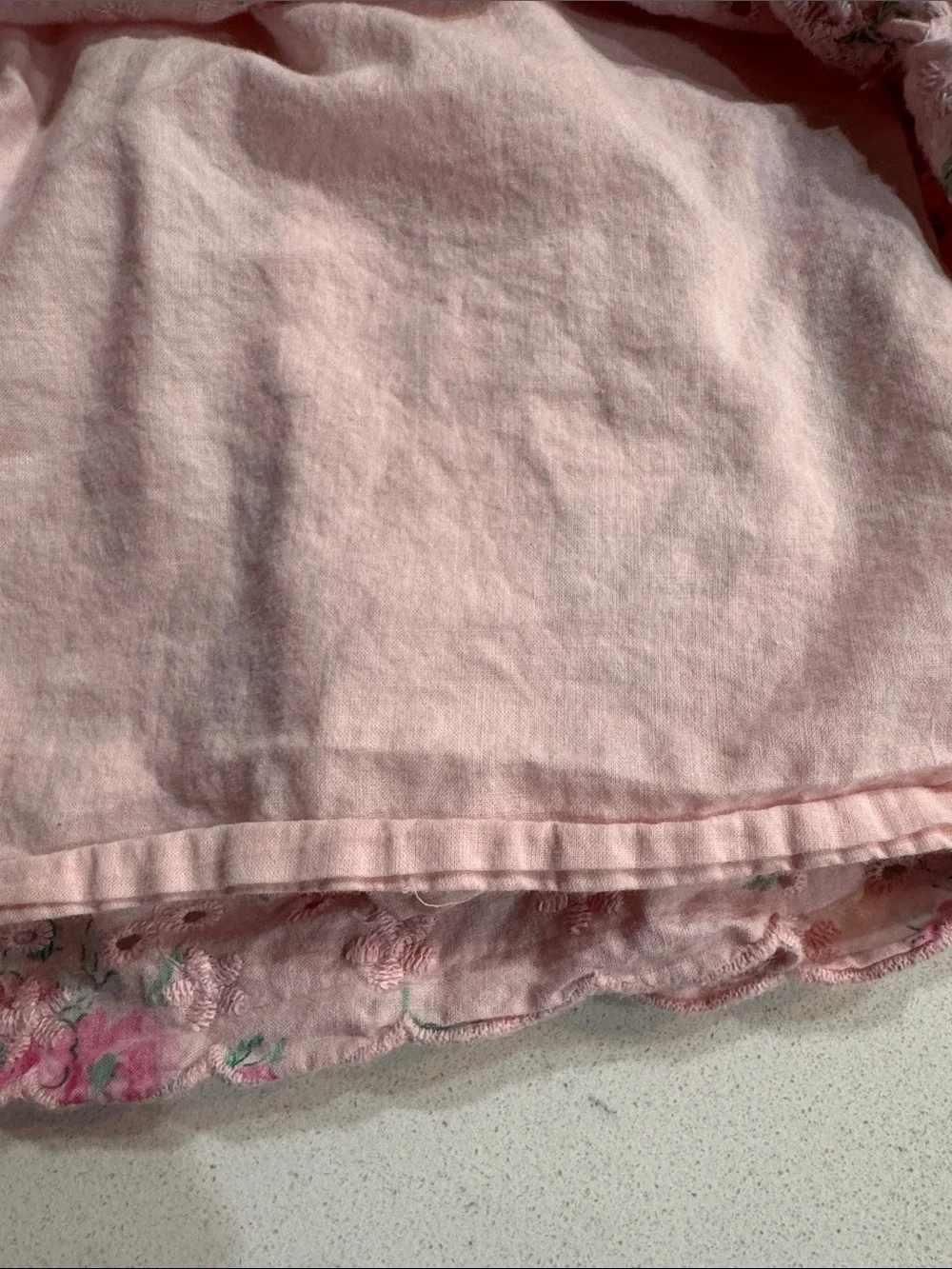 Janie and Jack Pink Floral Eyelet Sundress with Bow Straps and Ruffle Tiers